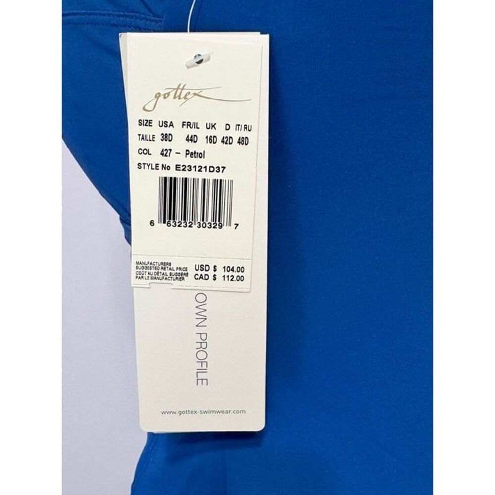 Profile By Gottex NWT Sz 38D Petrol Belle Curve Square Neck Tankini Swim Top - Picture 2 of 10